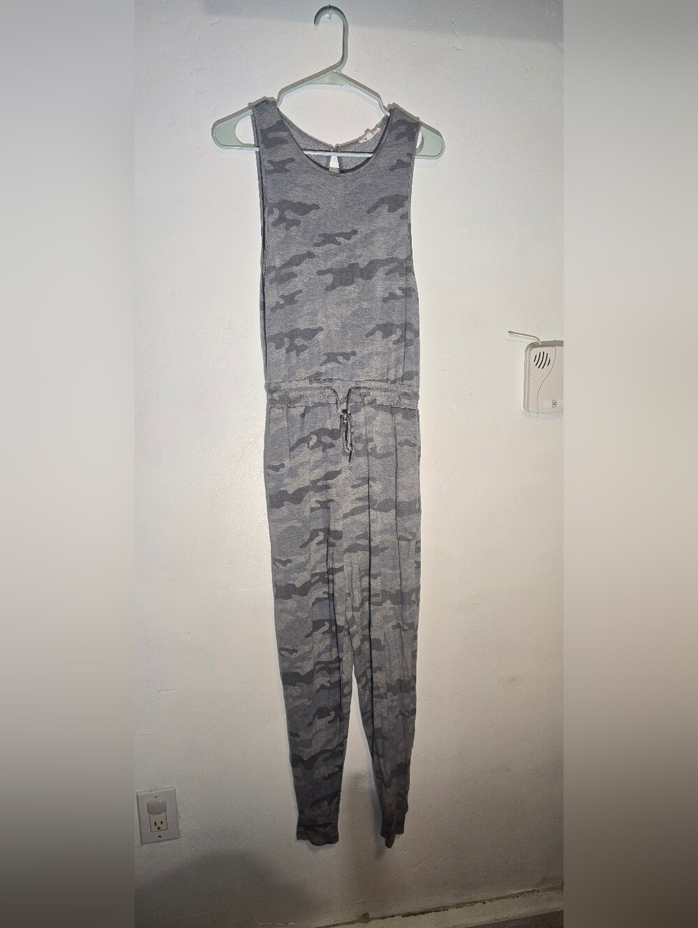Women's Gray Camo Sleeveless Jumpsuit